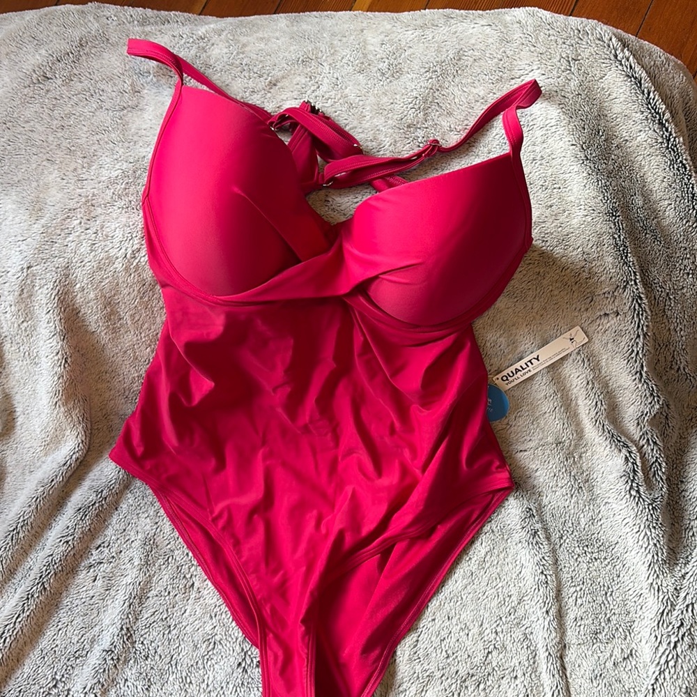 Cupshe Vibrant Pink One-Piece Swimsuit
